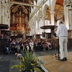 Oude Kerk, Amsterdam, 02-07-2006 Opening van de tentoonstelling.   SP-fractieleider Jan Marijnissen